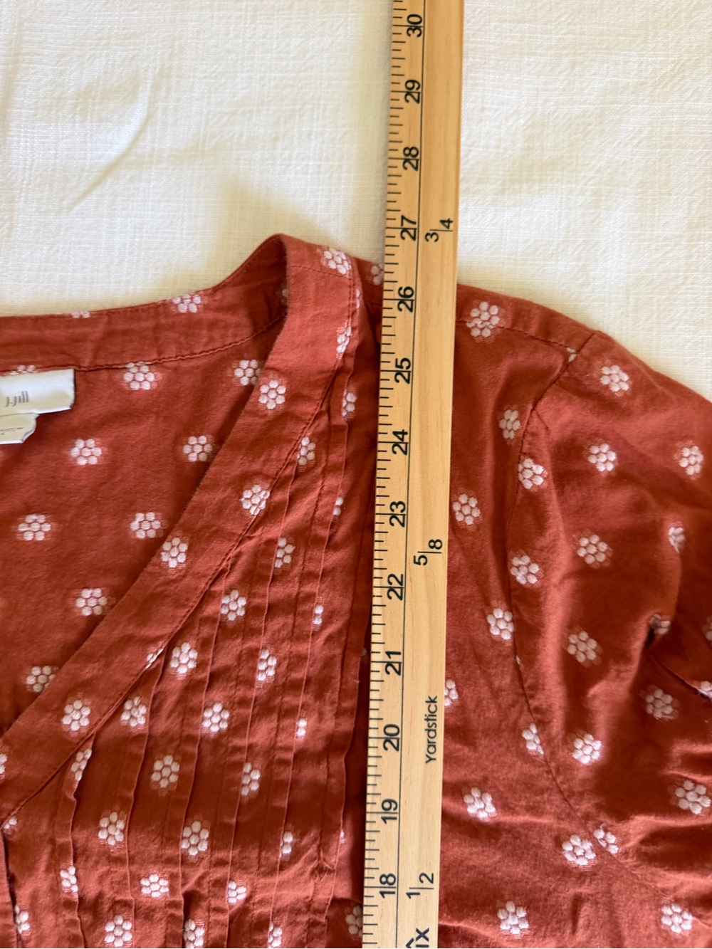 J. Jill Rust Dot Pintuck Button-Front Blouse - Picture 10 of 10